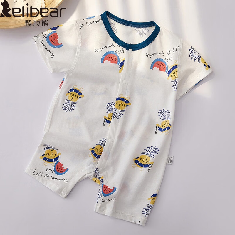 爬爬服夏装婴儿短袖薄款新生儿衣服婴童婴儿婴儿衣服 菠萝短袖短裤款