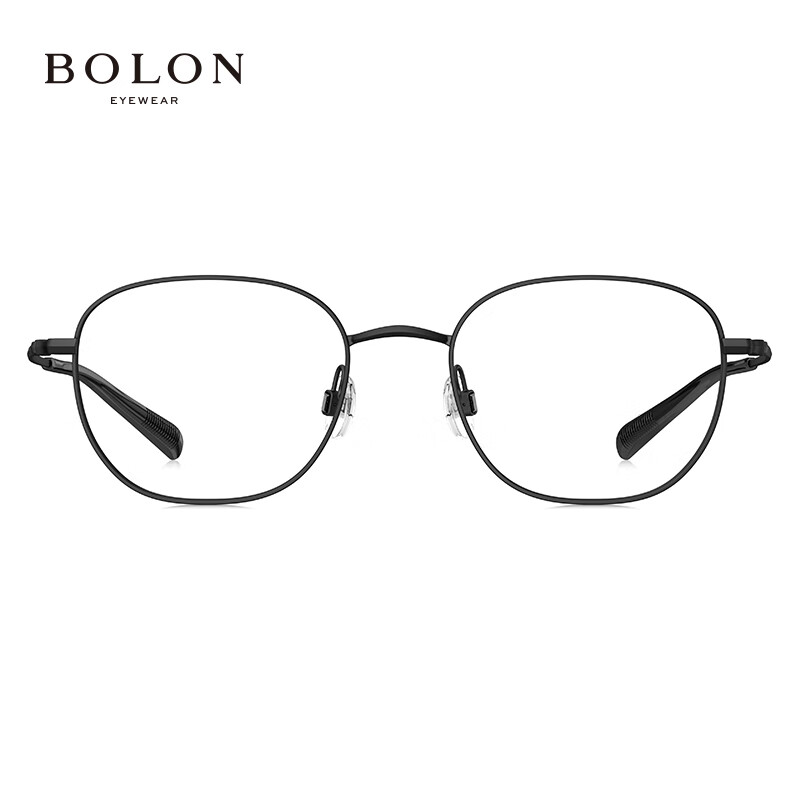 暴龙(BOLON)近视眼镜框 厂家直发 复古文艺金属镜架 暴龙眼镜 BA7006 B11-半光哑黑镜框 此项仅单框-镜框支持试戴