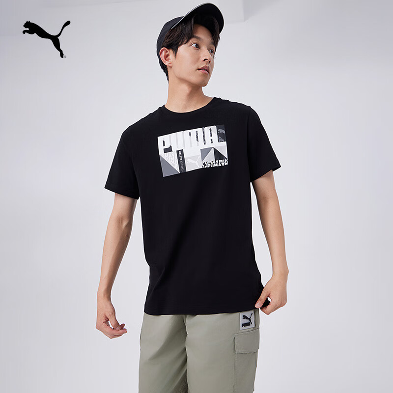 ������PUMA�����޿��ɺ�ɫӡ�����ж���T�����ļ��˶����� 686380 ��ɫ-01 S (170/92A) 49Ԫ