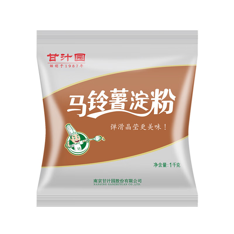 甘汁園馬鈴薯淀粉 1000g 家用廚用勾芡土豆淀粉澄粉生粉水晶蝦餃 馬鈴薯淀粉 1kg*1袋