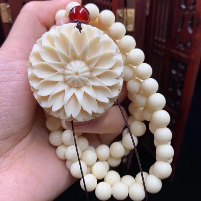 胖東來 DL品質(zhì)毛衣鏈象牙果項鏈太陽花吊墜男女觀音吊墜象牙果情侶象牙項鏈 象牙果太陽花吊墜配項鏈