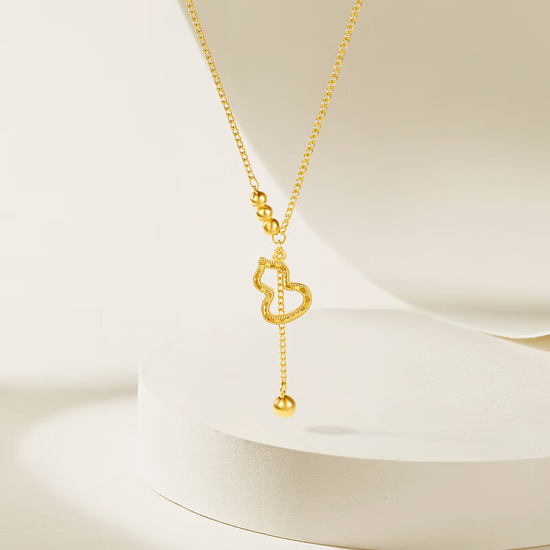 周六福 S925银饰项链女葫芦百搭高级感链坠送女友 40+5cm尾链