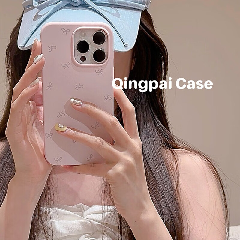 韩系ins液态硅胶蝴蝶结适用苹果15promax壳iphone16新款13pro女款 古董白 iPhone 16