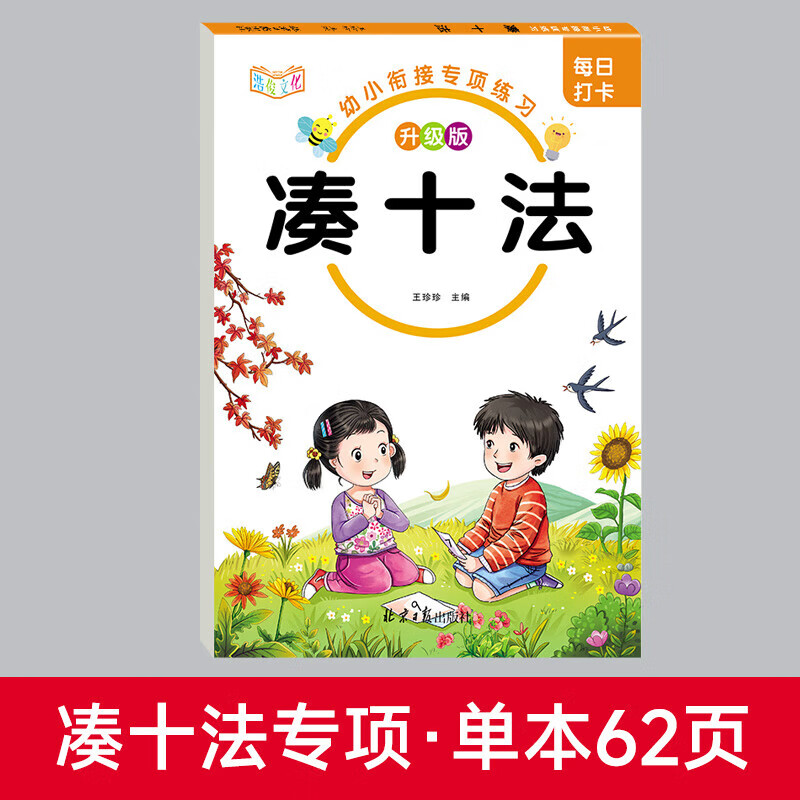 每日打卡幼小衔接专项练习 凑十法 升级版 幼儿园启蒙天天练幼小衔接一日一练幼儿园红本训练中班大班幼升小练习册练习题