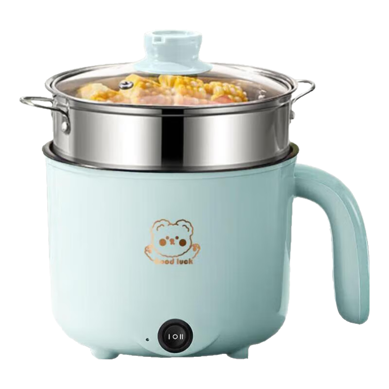 【爆款】全自动蒸煮一体小电煮锅宿舍学生锅家用电炒锅电饭煲电热火锅 【半价】不锈钢内胆没蒸笼【0.65m电源线】