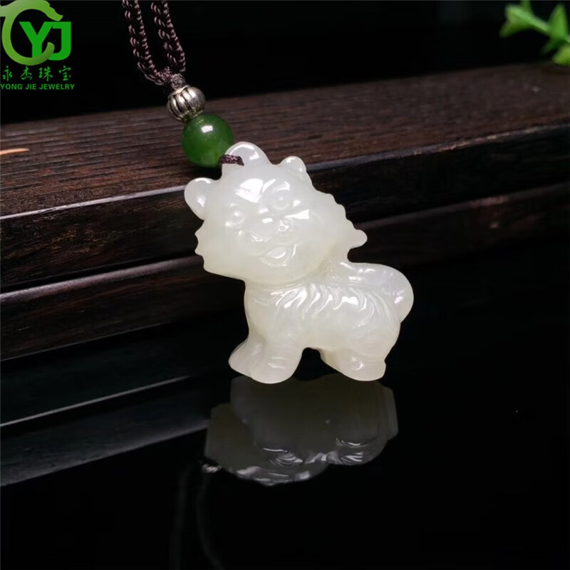 永杰玉石吊坠萌宠属相守护神玉坠项链鼠牛虎兔龙蛇马羊猴鸡狗猪挂件 生肖猪吊坠