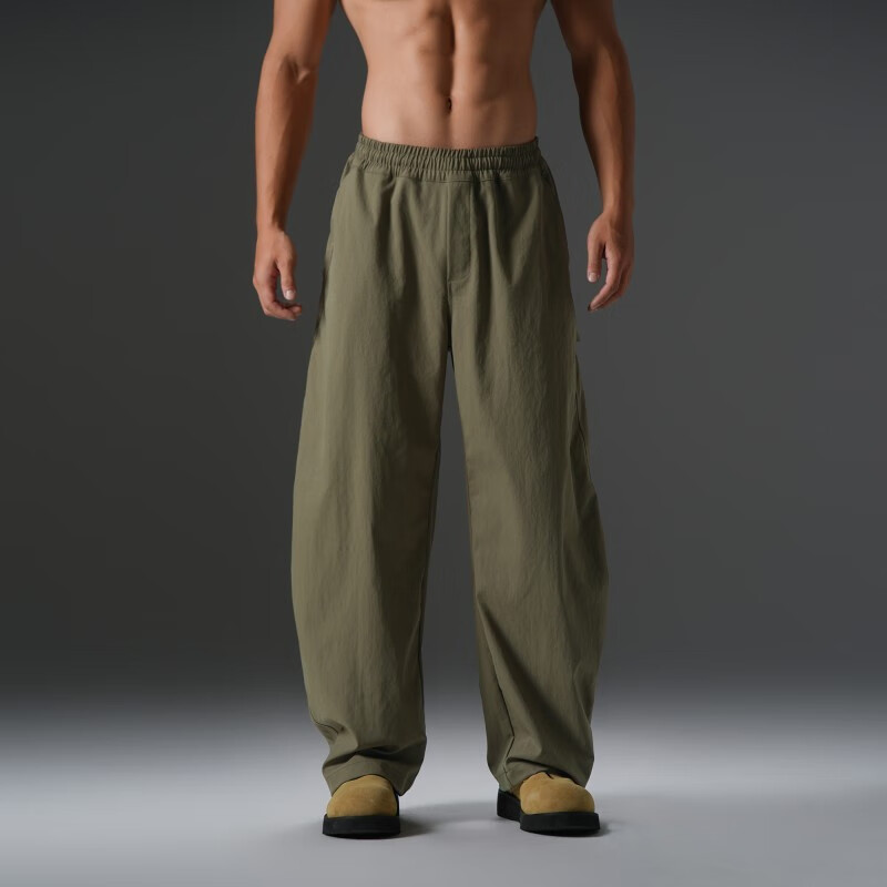 BD.POWER UP+美式工装风弯刀裤男款大码伐木裤简约复古运动长裤男 棕色 3XL  110-120kg