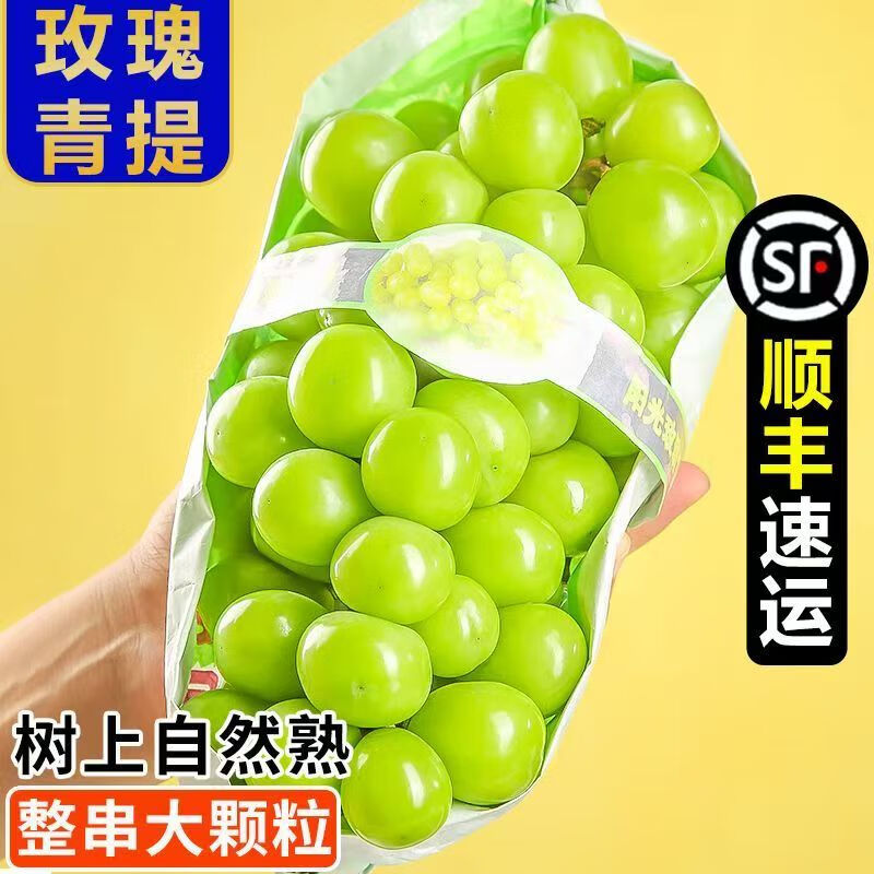 千园九味【顺丰到家】山西阳光玫瑰葡萄新鲜水果晴王提子玫瑰香葡萄 现摘净重4斤-顺丰