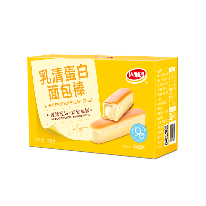 达利园乳清蛋白面包棒480g 早餐代餐夹心面包学生零食糕点点心整箱