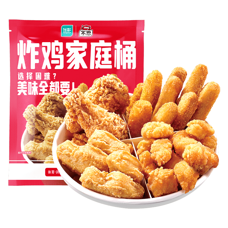 优形凤祥食品 炸鸡桶3.8斤 冷冻裹粉(炸鸡块+鸡米花+翅根+鸡棒)半成品