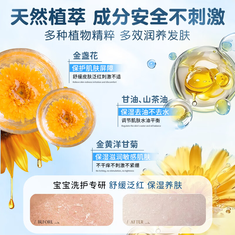 初蔓儿童洗发水沐浴露二合一3-6-12岁婴幼儿宝宝去止痒屑洗护沐浴乳液 【儿童专研】洗发沐浴二合一600ml 冠军推荐儿童洗发沐浴二合一TOP