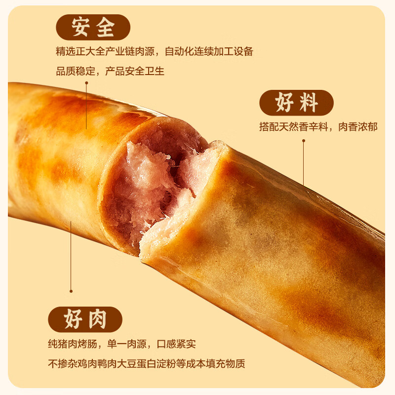 正大 烤肠香肠热狗营养早餐家庭装加热即食方便速食 烧烤食材 蜜汁猪肉肠260g*4盒 净重1.04kg