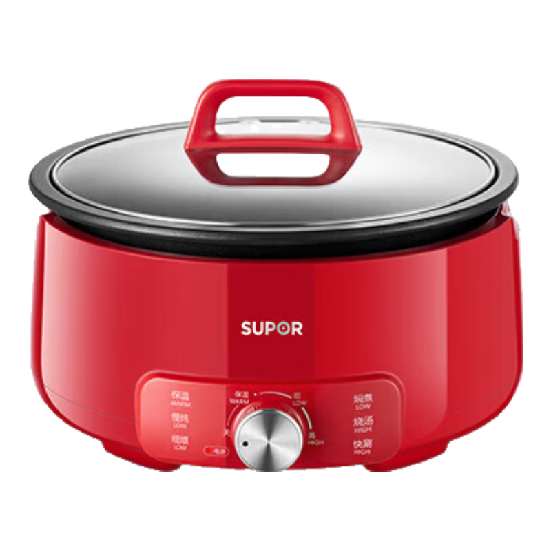 蘇泊爾（SUPOR）電火鍋 5L大容量分體式可拆洗家用多功能1800W大火力電熱鍋不粘電煮鍋多用途鍋火鍋專用鍋 5L