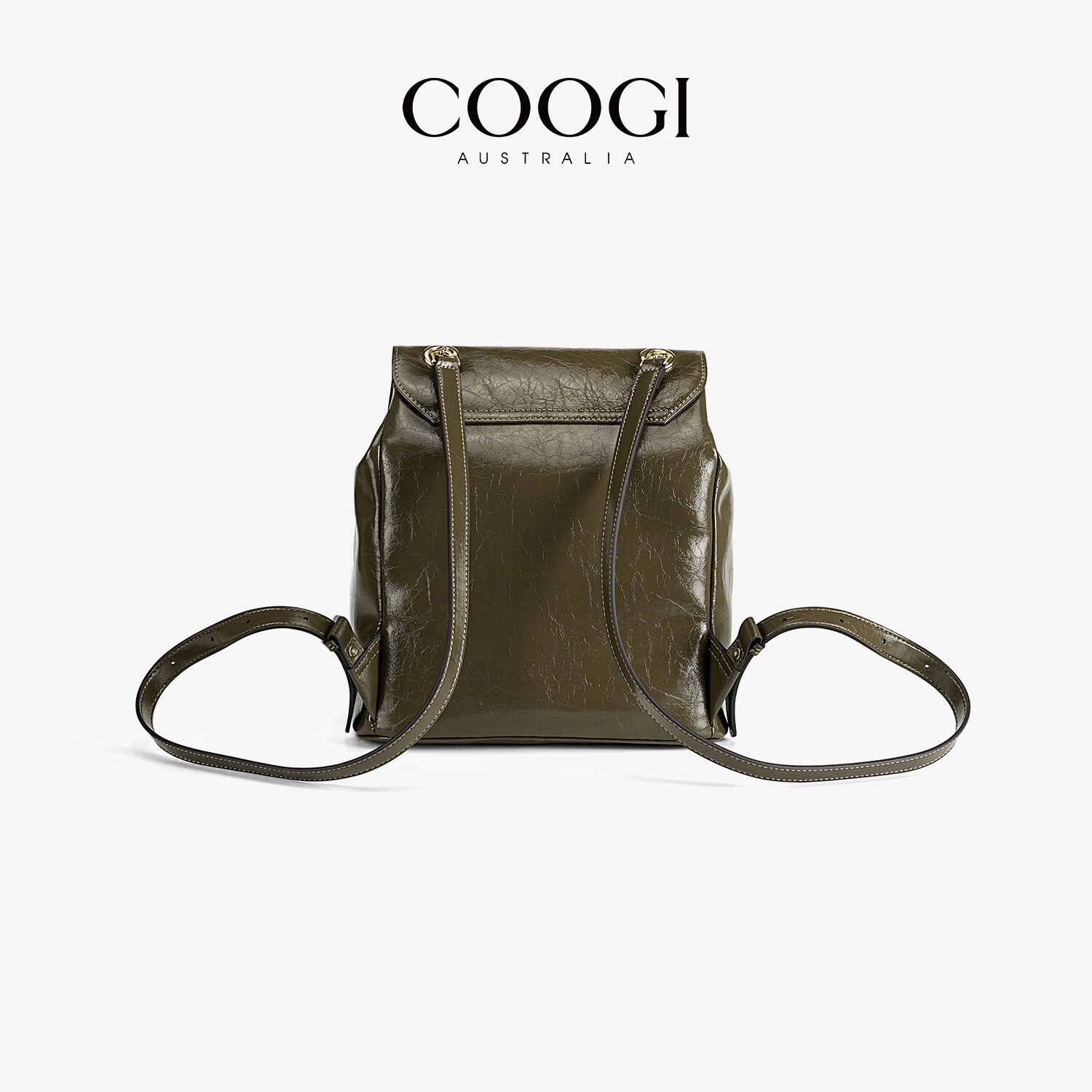 COOGI双肩包2025年女士大容量柔软多用背包书包双肩包包女包节日礼物 军绿色 25*15*27cm