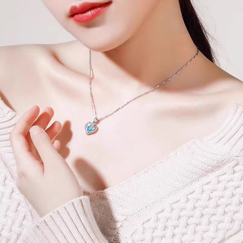 老凤祥925银爱心项链女2025新款首饰生日礼物女生送女朋友老婆高级实用 L-D1012永恒之心银项链-品牌礼盒