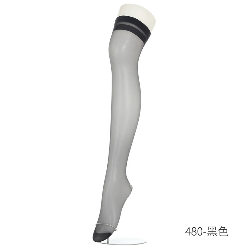厚木長筒襪女夏季薄款大腿絲襪防脫落防滑過膝絲襪新款 480-黑色 M 22-25c