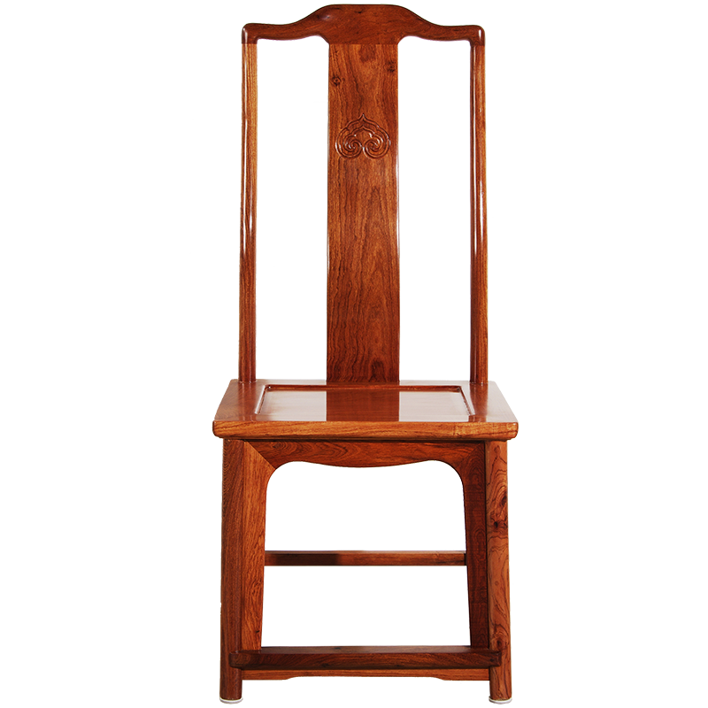贡艺名居 红木家具缅甸花梨(学名:大果紫檀)官帽餐椅 实木中式客厅餐厅电脑椅办公椅无扶手靠背椅