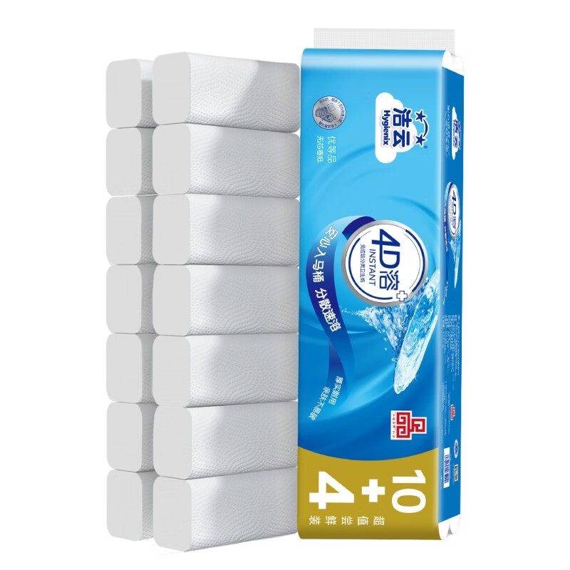 潔云4D溶卷紙衛生紙家用大卷無(wú)芯卷筒紙實(shí)惠裝紙巾衛生間廁紙手紙 4層 110g*14卷 *1提