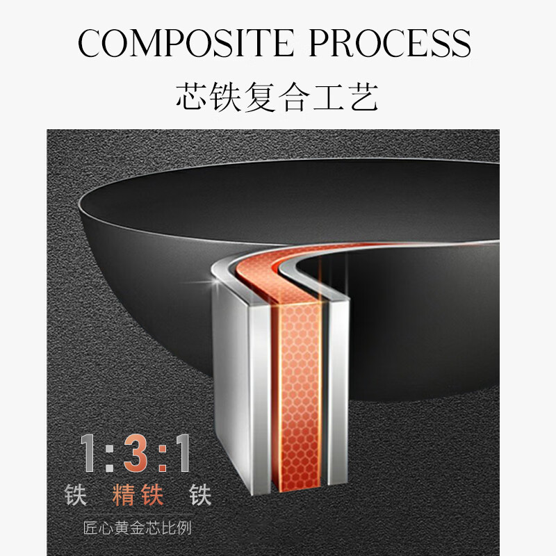 温仑山榉木大铁锅无涂层手工老式家用炒锅铁锅炒菜锅不粘锅燃气灶电磁炉 【榉木大铁锅无涂层】 32cm