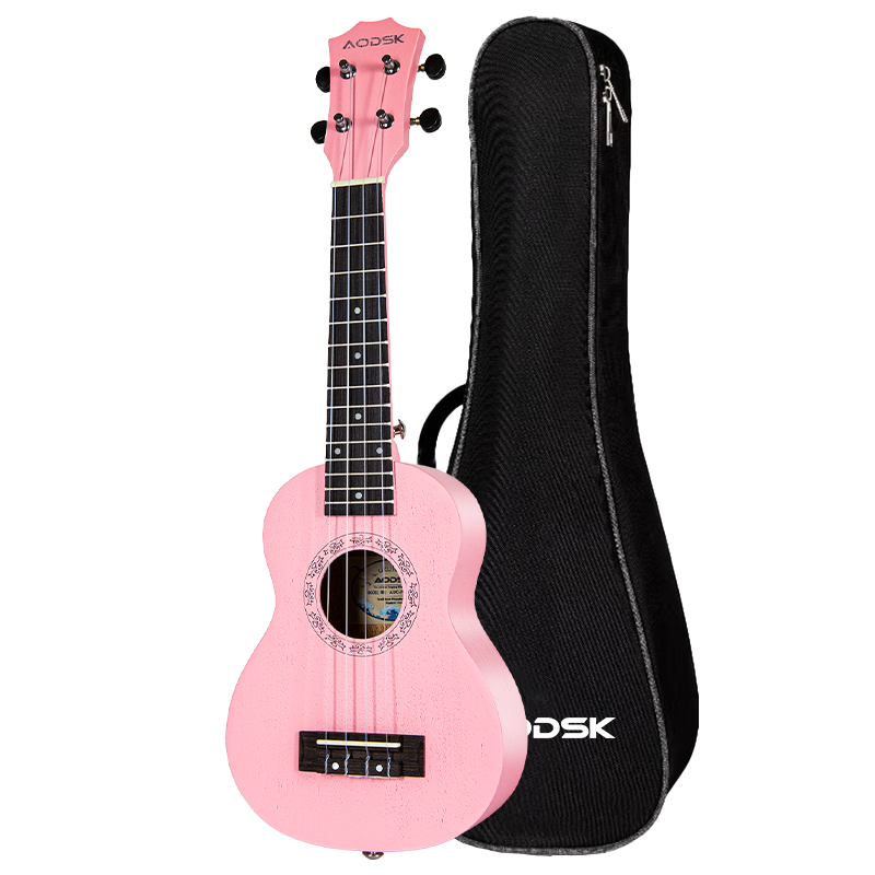 奧德斯克（AODSK）AUC-P06PK尤克里里烏克麗麗男女學(xué)生兒童入門23英寸小吉他蜜桃粉