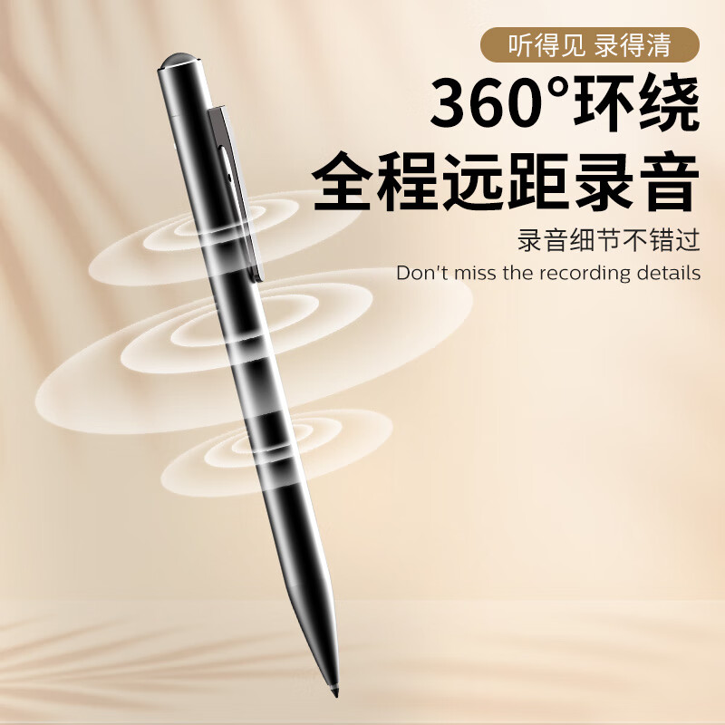 锐曼录音笔 免费转文字专业高清降噪便携笔型录音笔取证设备会议写录一体 闭合式呼吸灯录音笔（OTG直连APP仅安卓）黑色
