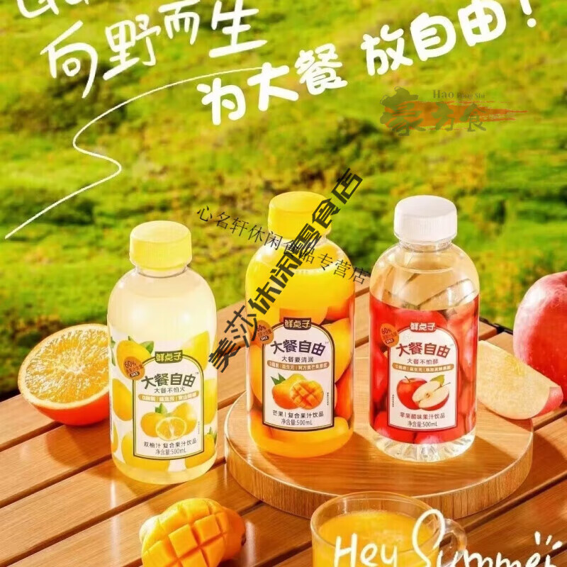 鲜点子大餐自由60%果汁饮料西梅汁膳食纤维益生元饮品整箱 500毫升(5瓶) 鲜点子双柚汁