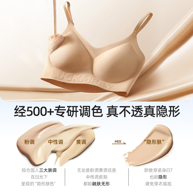 幸棉【明星同款】粉底液内衣女无尺码文胸方领无痕细肩带背心隐形 【2件背心款】隐形肤+黑色 均码 PLUS (B-D杯/底围85-90CM)