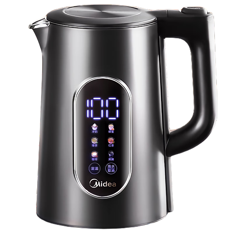 美的（Midea）电热水壶烧水壶自动断电一体316L不锈钢 1.7L恒温多段调温彩屏触控保温母婴冲泡奶粉水壶SHE1750