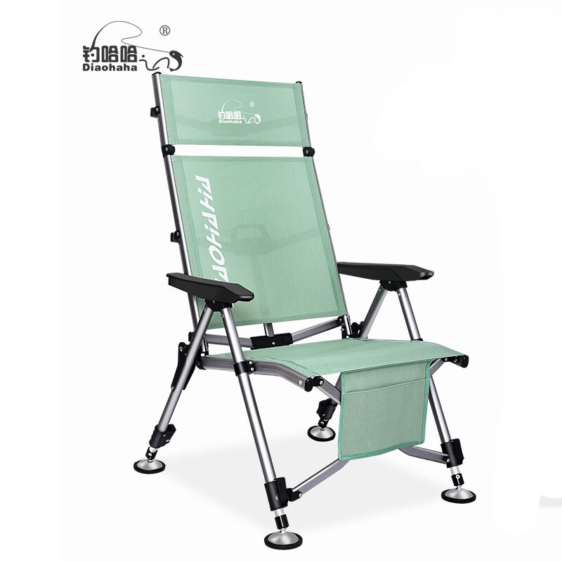 釣哈哈折疊全聚攏歐式釣魚椅可躺全地形垂釣椅批發(fā) 豆綠色 套餐一