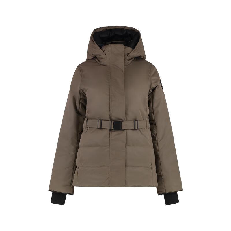 加拿大鵝（Canada Goose）女士短款連帽羽絨服白鴨絨充填防風(fēng)聚酯面料日常通勤 淺棕色 均碼 |XS
