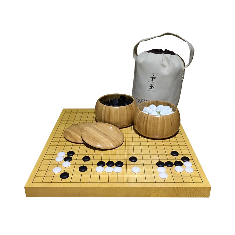 云子（yunzi）新云子圍棋套裝兒童成人初學(xué)者學(xué)生黑白棋五子棋象棋實木棋盤 單凸新云子楠竹罐3cm新榧棋盤