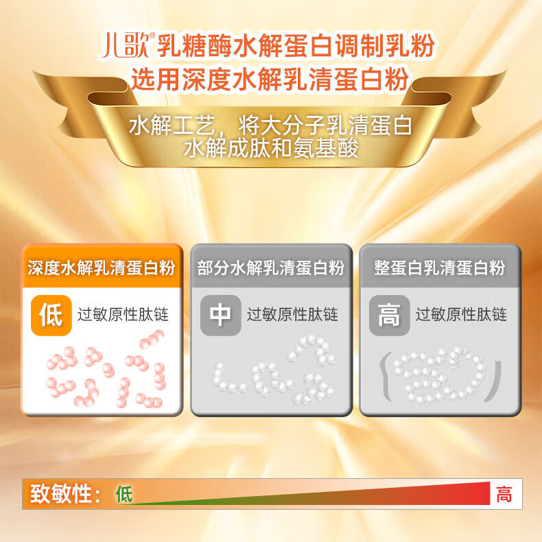 儿歌乳糖酶水解蛋白调制乳粉 粉剂 婴童乳糖酶 滴剂粉剂 水解乳糖酶粉剂12000