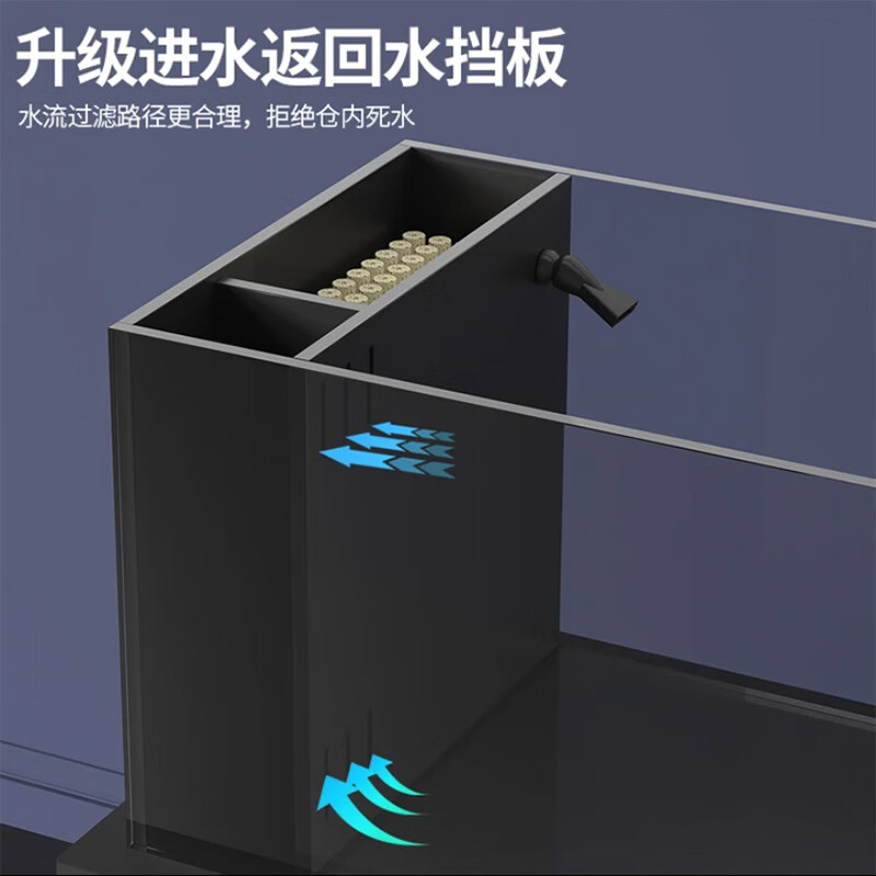 宠小岛溪流缸2025新款鱼缸制氧一体式懒人生态造景侧滤溪流缸 溪流缸80x25x25【标配增氧过滤】赠溪流石