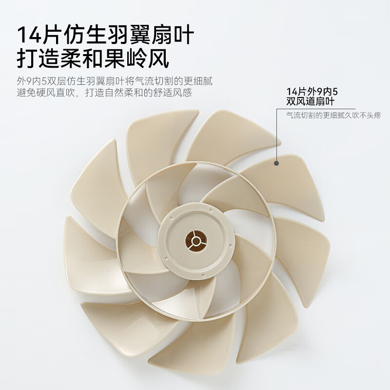 MUSUTAKU摩舒卡果岭电风扇家用空气循环风扇遥控14叶落地扇立式轻音一级节能大风量电扇卧室台立两用电风扇 【25年新款丨果岭风典雅白】MSK-C1