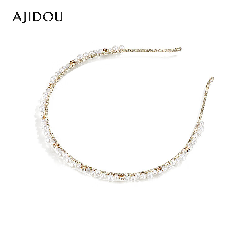 AJIDOU阿吉豆头箍女款简约精致时尚细发箍日常百搭生日礼物送女友 白色 1个