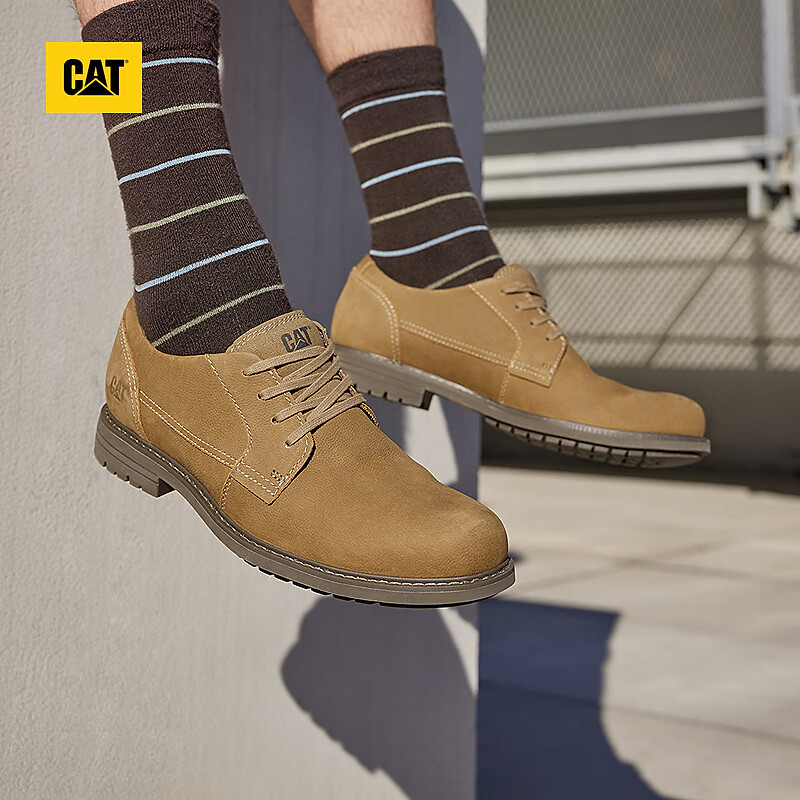 CAT卡特25冬新品男士户外牛皮低帮休闲鞋 深褐 41