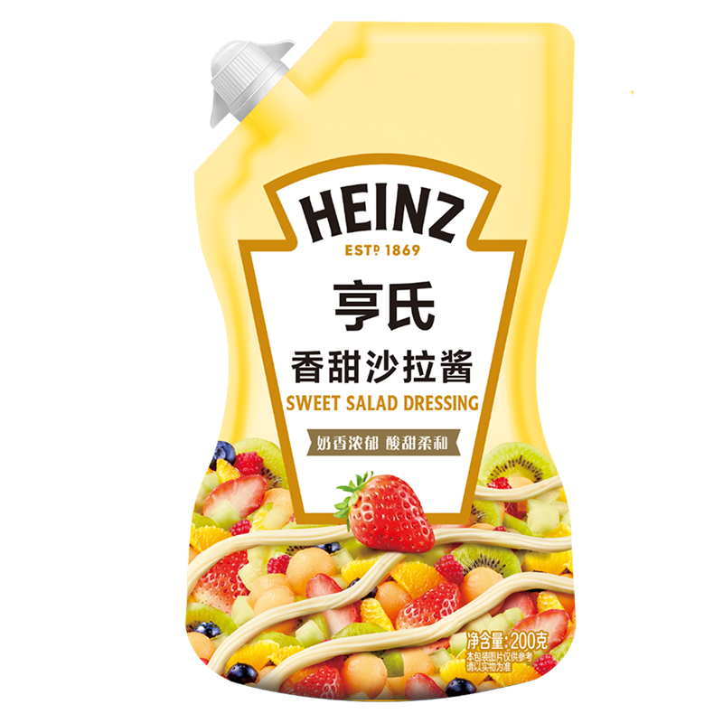 亨氏(Heinz) 沙拉酱 香甜沙拉酱 蔬菜水果沙拉寿司酱 200g袋装