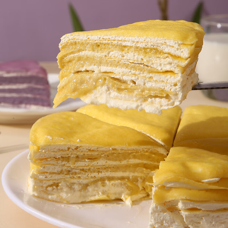 榴食喵猫山王榴莲千层蛋糕罐子生日盒子小蛋糕动物奶油甜品400g/盒共3盒 榴莲千层2盒+抹茶奥利奥1盒