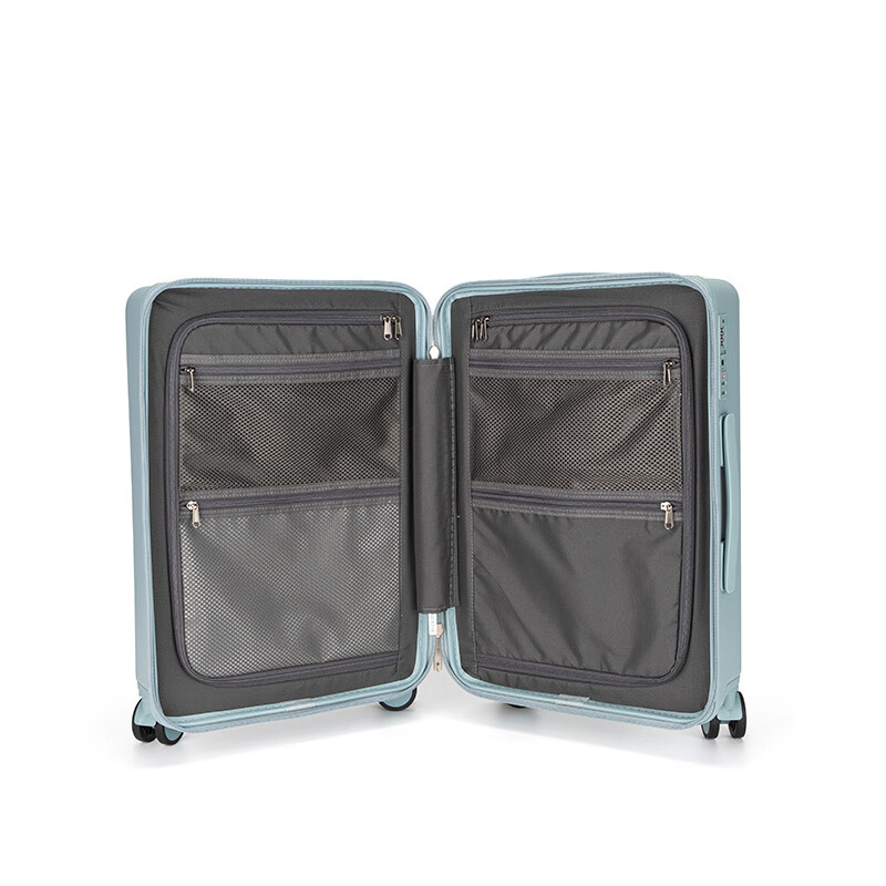 Walker Shop品牌拉链行李箱男女新款可登机商务出差密码轻便拉杆旅行箱子 黑色 20英寸 【可登机】