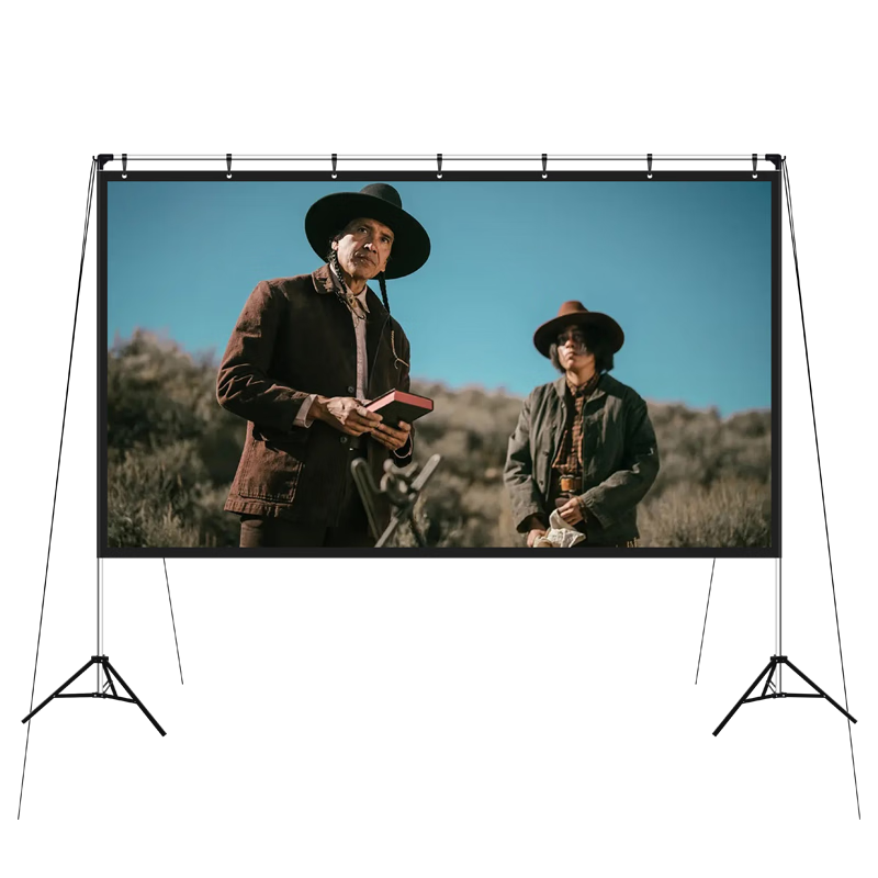 鯨米（JINGMI）100英寸16:9便攜投影幕布戶外露營移動支架幕布H1快拆快裝防風(fēng)抗皺適配各種長焦投影儀