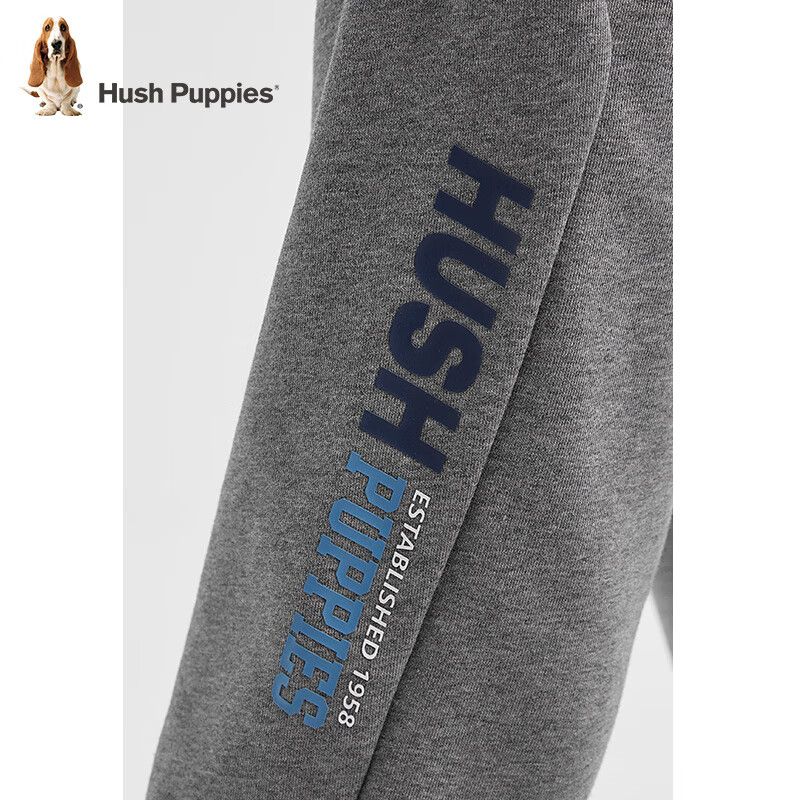 暇步士(Hush Puppies)【经典款】童装男大童秋季时尚百搭帅气休闲感针织长裤 中花灰 140 cm
