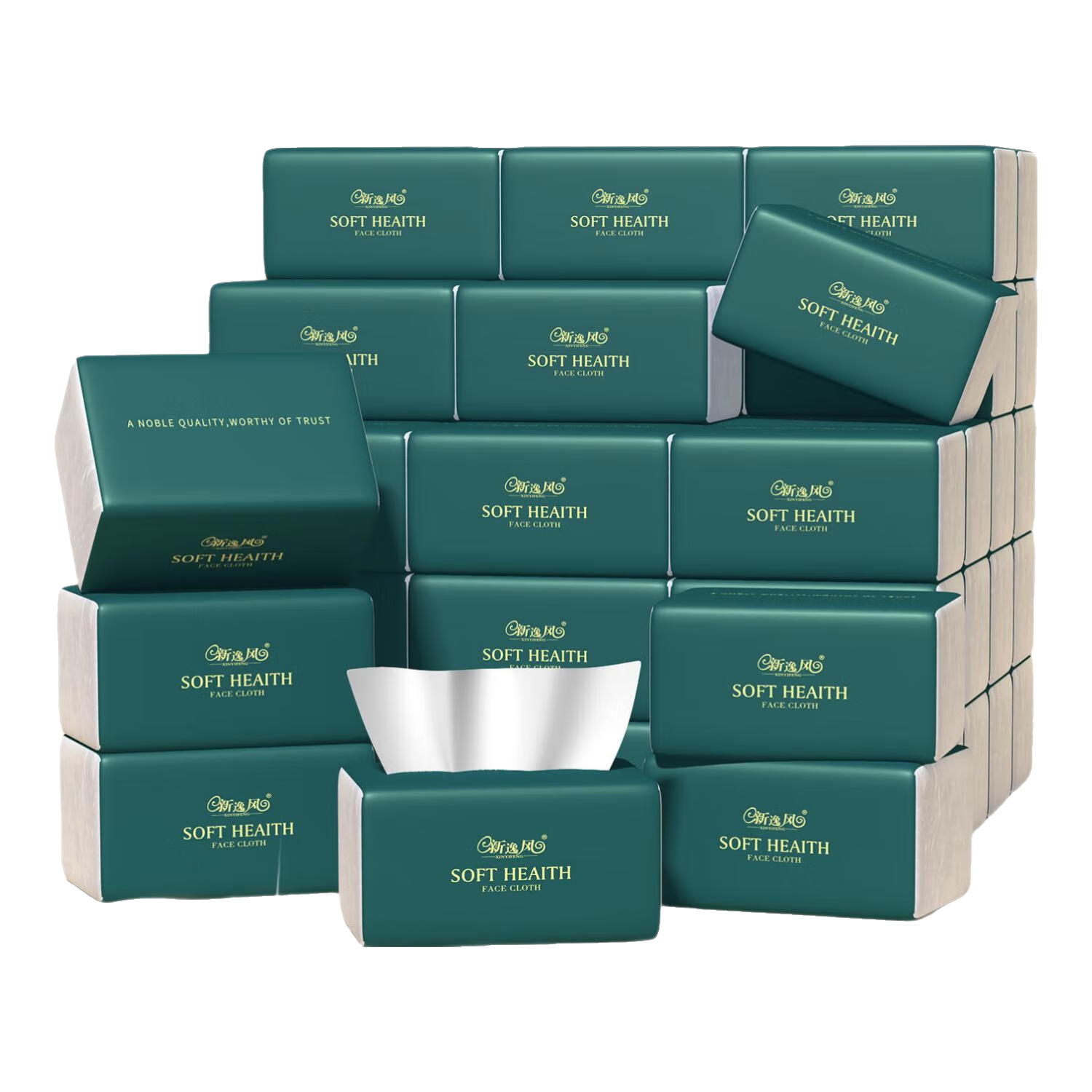 新逸风（XINYIFENG）抽纸面巾纸餐巾纸家用箱装纸巾批发卫生纸抽 5层 210张*12包