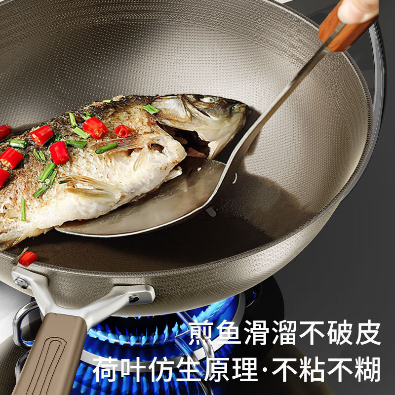 钛盾钛锅无涂层不粘锅平底锅家用燃气灶炒锅多功能电磁炉铁锅 钛盾煎锅双面不粘无涂层 28cm 双面有钛健康无涂层炒锅