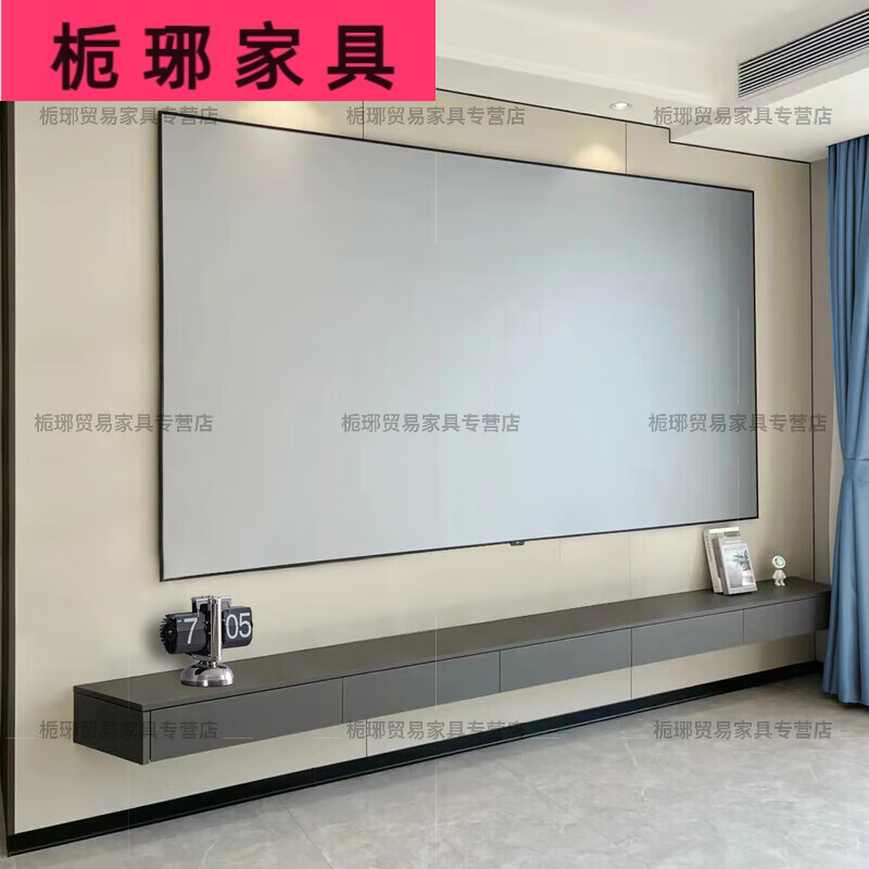 杏枫悬浮电视柜实木北欧斜角悬空挂墙现代简约吊柜壁挂式小户型影视收