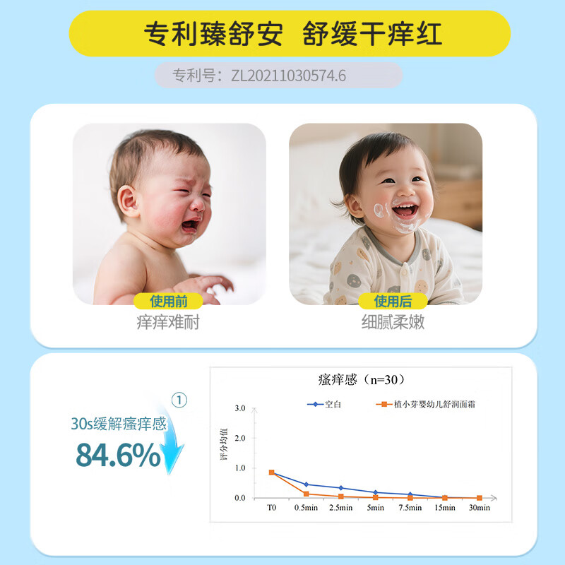 植小芽婴幼儿舒润护理霜98g仿生胎脂护理霜全身面部可用舒缓儿童0岁+