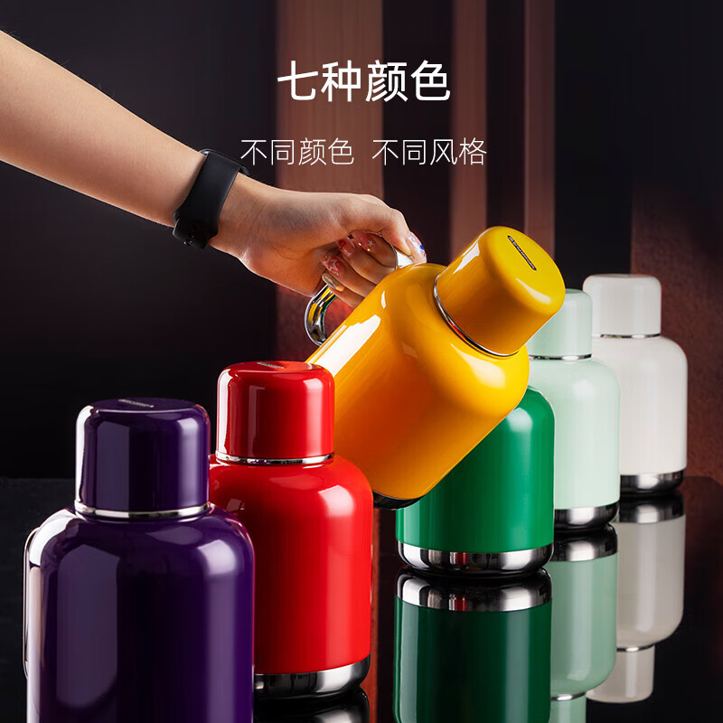 尚明焖茶壶便携抑菌镀钛户外旅行保温杯家用养生焖茶焖泡水壶茶具水杯 天青色600ml