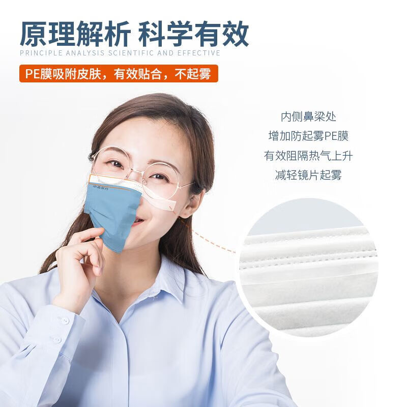 ZSEN一次性抗病毒防起雾口罩戴眼镜人士专用成人防护30只独立装 【30片独立装】杜若蓝