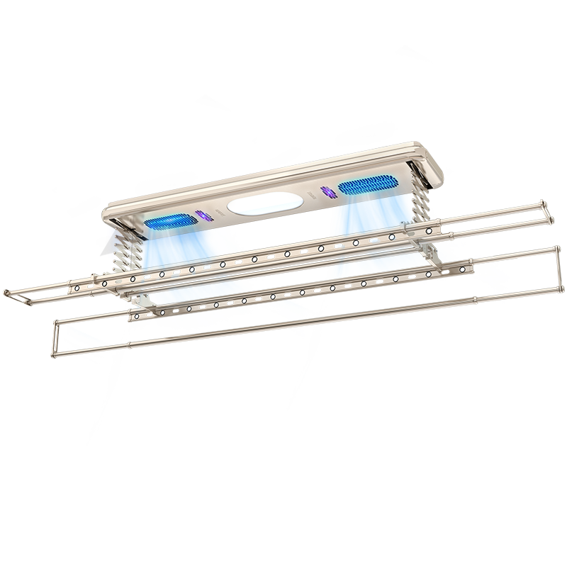 好太太电动晾衣架智能升降自动晾衣机消毒风干照明室内阳台五杆晒衣架 D-3023 2.4米伸缩杆+风干+上门安装