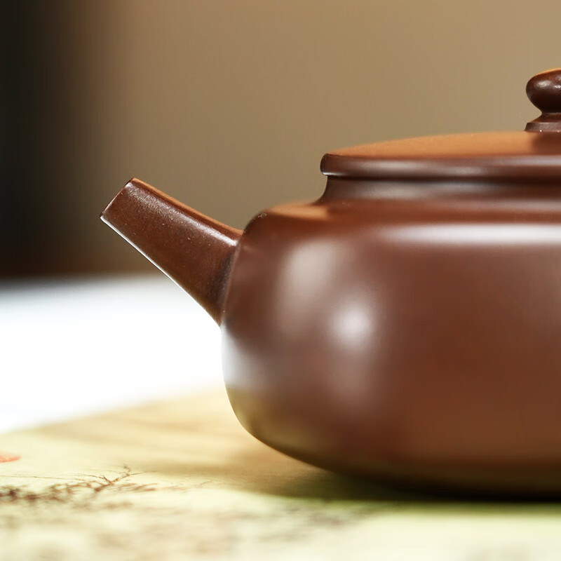 紫来顺宜兴名家精品手制周盘壶原矿紫泥紫砂壶正品高档送领导茶壶礼物 【方圆之间】紫泥周盘壶 180ml