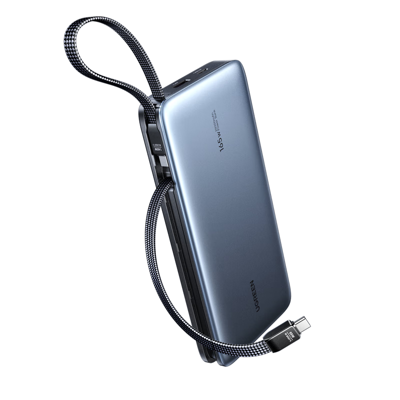 綠聯(lián)【3C認證可上飛機】超能塊165W筆記本充電寶自帶雙線25000毫安PD140W快充 大容量功率移動戶外電源